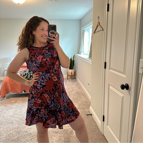 Rebecca Taylor Blue Red Floral Silk Mini Dress 4 - Picture 7 of 16